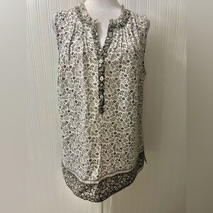 TALBOTS Floral Brown &  White Women's Top